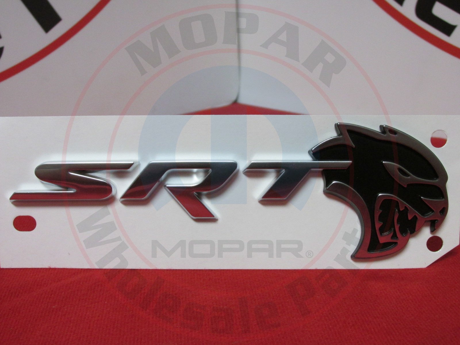 DODGE CHALLENGER HELLCAT Black & Silver SRT Decklid Nameplate Emblem OEM MOPAR von Mopar