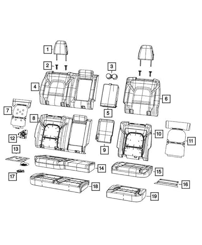 Mopar 6CM961X7AD Armlehne Rücksitz von Mopar