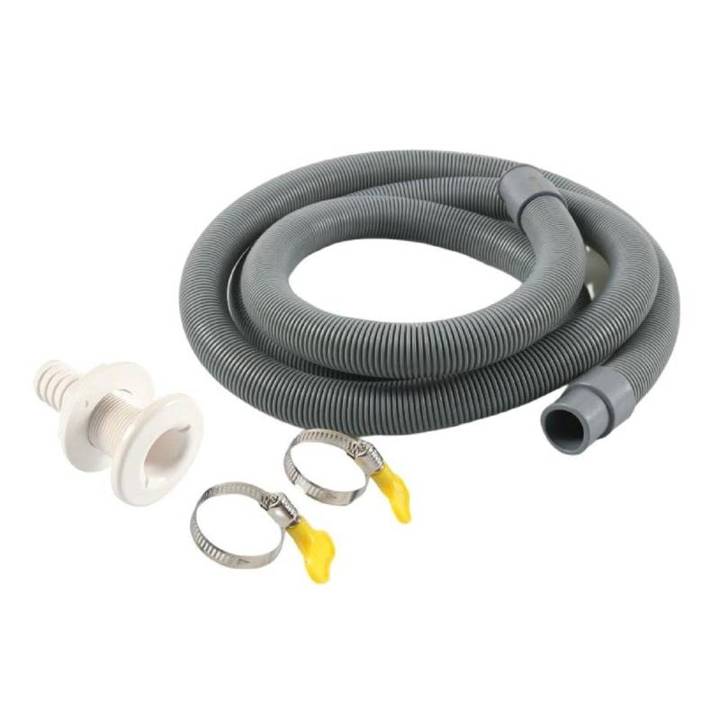 3/4 Zoll Sanitär-Kit Marine Bilgepumpe Schlauch Marine Bilge Pumpe Schlauch Installationssatz Gerader Durchlass Rumpf & Klemmen Bilgepumpe Installationsset für Boote 18 cm Schlauch durch Rumpf Fitting von Morain