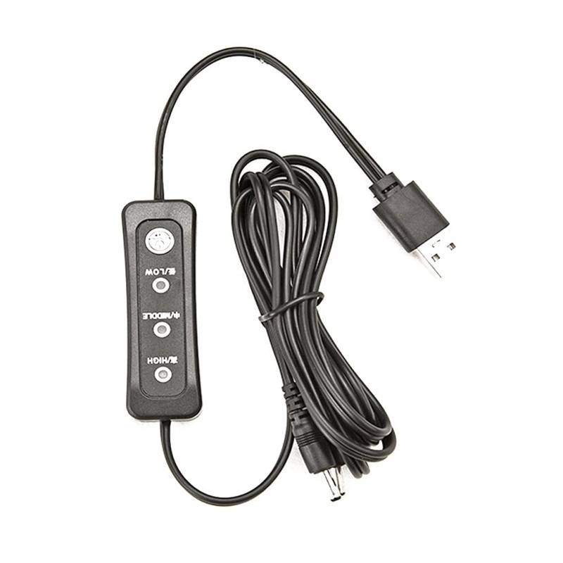 3-Gang Verstellbarer USB Temperaturregelungsschalter Temperaturheizungsregler Handschuhwärmerschalter 5 V (L-1 5 M/59 05 Zoll) USB Elektroheizungsregler von Morain