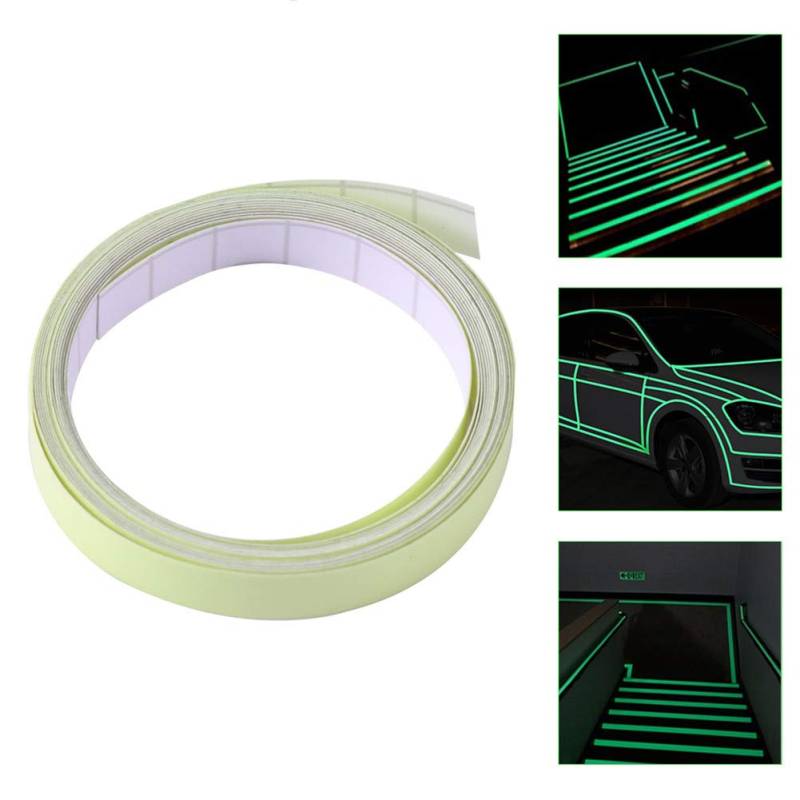 10mm x 10m Leuchten Selbstklebeband,MoreChioce Nachtleuchtend Leuchtband Im Dunkeln Markierungsband Wasserdicht Fluoreszierendes Aufkleber Anti Rutsch Klebeband Warnband Grün von MoreChioce