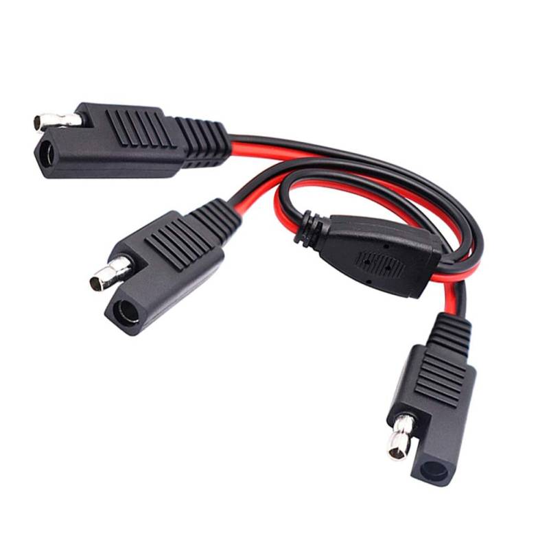 14AWG SAE Y Splitter 1 bis 2 SAE-Verlängerungskabel,MoreChioce SAE DC Power Kfz-Steckverbinder Kabelanschluss Netzteil-Adapter für Solarpanel,30cm von MoreChioce