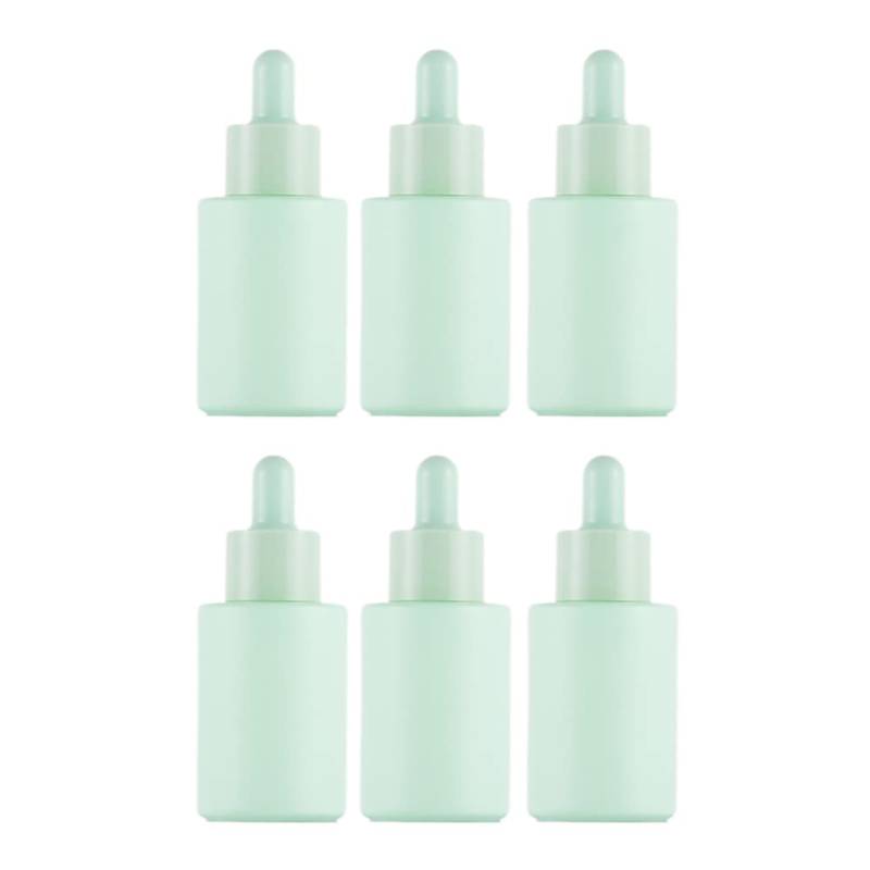 30ml Glasaugentropfflasche,MoreChioce 6 Stück Glasflaschenbehälter Pipettenflasche Leere Glasflaschen mit Pipette für Lotionen ätherische Öle Gesichtsreiniger,Grün von MoreChioce