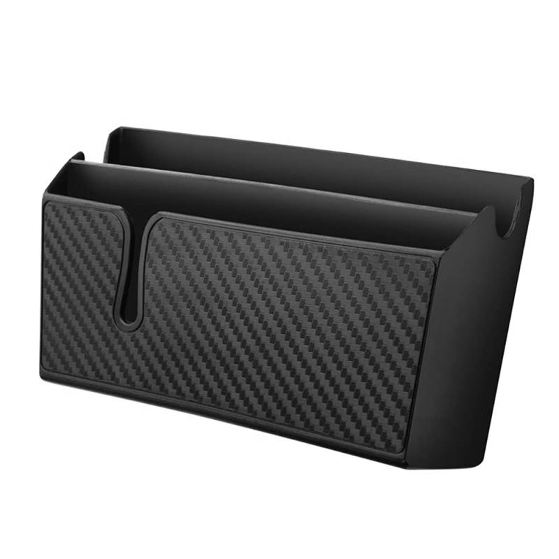 Auto Armaturenbrett Aufbewahrungstasche, MoreChioce Karbonfaser Muster Autositz Taschen Universal Auto Organizer Box Selbstklebende Aufbewahrungstasche für Schlüsselkarte Sonnenbrille,Lang von MoreChioce