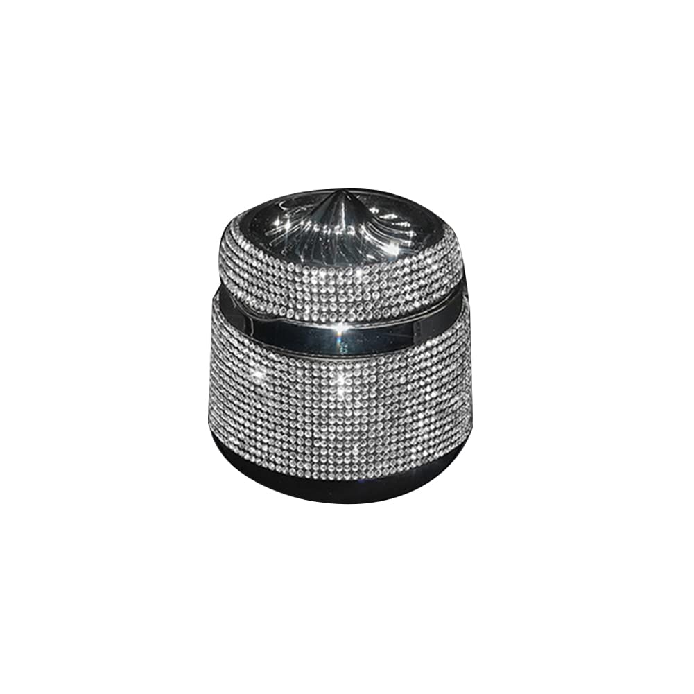 Auto Aschenbecher Glitzer,MoreChioce Bling Bling Strass Aschenbecher mit Deckel Luxuriös Diamant Zigarette Aschenbecher Tragbar mit LED für Auto Haus Büro,Weiß von MoreChioce