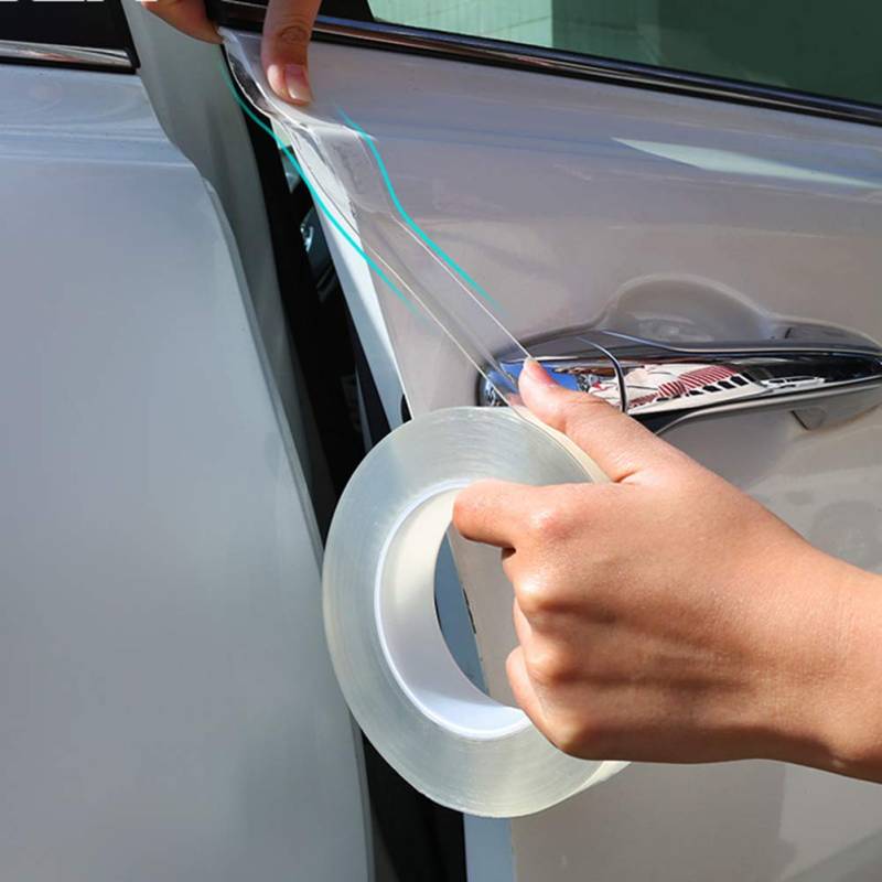 Auto Einstiegsleisten Aufkleber,MoreChioce Türkantenschutz Autotür Kantenschutz Schutzfolie Auto Stoßstangenschutz Transparent Stoßstange Spoiler Autotür Schutzbügel Türkantenschoner,7cm x 3 Meter von MoreChioce