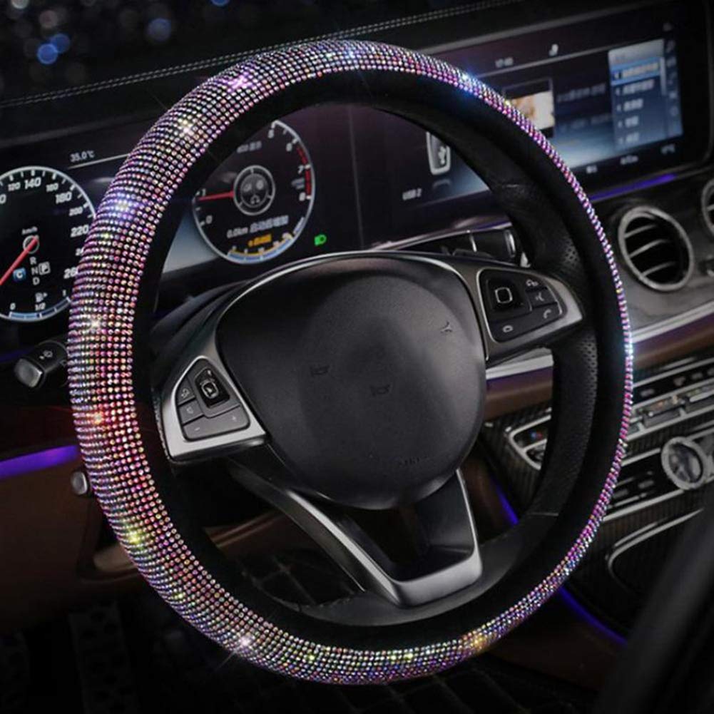 Auto Lenkrad Dekoration Abdeckung,MoreChioce Luxuriös 3D Bling Strass Glitzer Kristall Auto Innenraum Styling Zubehör Auto Innendekoration Abdeckung von MoreChioce