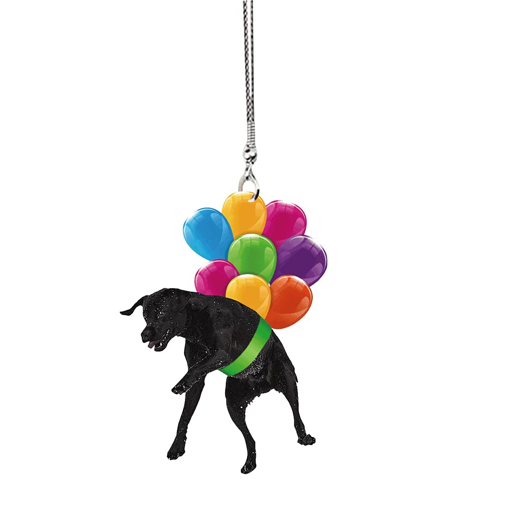 Auto Rückspiegel Anhänger,MoreChioce Kleintiere mit Luftballons Auto Innenspiegel Anhänger Kreativ Rückspiegel Hängen Ornament Niedliche Lustige Rückspiegel Deko Auto Innendekoration,Katze Hunde #5 von MoreChioce