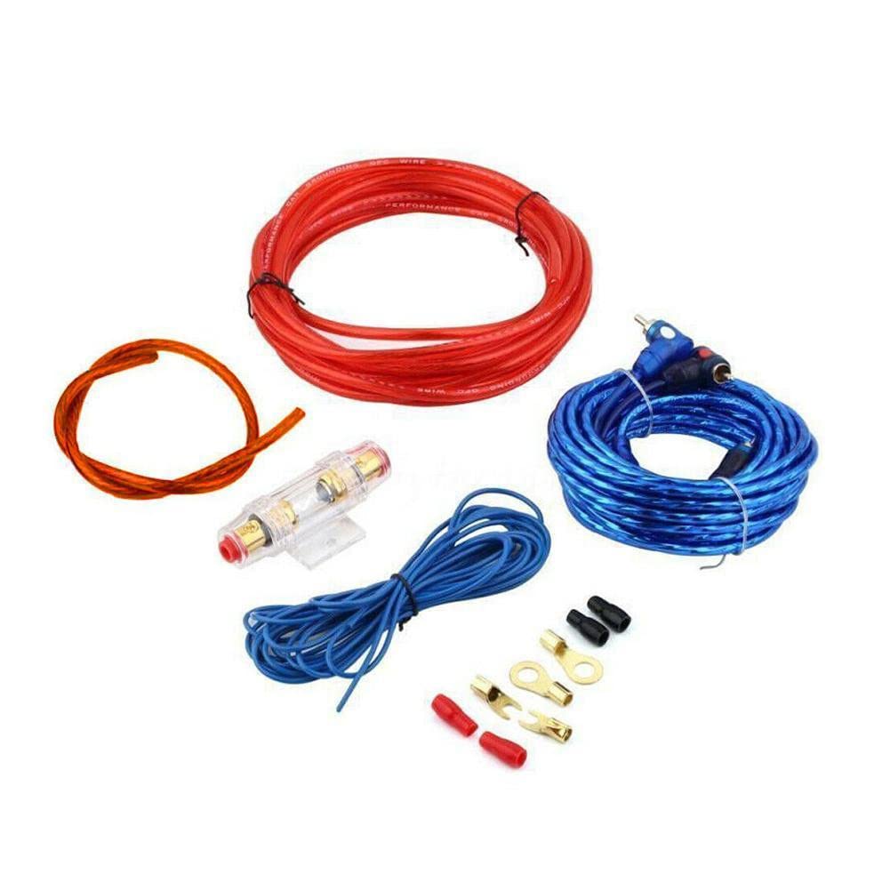 Auto Subwoofer Kabel,MoreChioce 4,5m 10GA Auto Steuerung Audio Kabel Kit 60A Sicherungshalter 1200W Netzkabel Verstärker-Installations-Kit Car-Audio-Kabelbaum Kabelset für Verstärker von MoreChioce