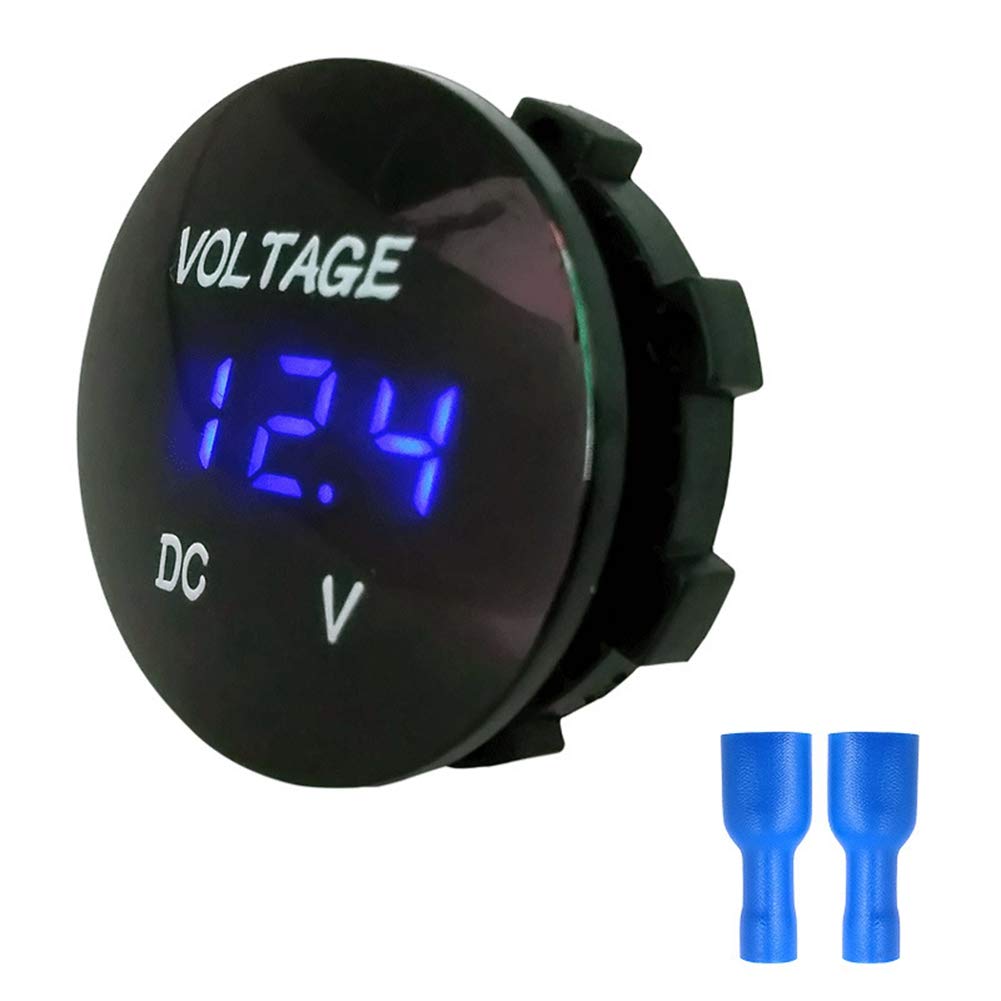 Auto Wasserdichtes Digitales Voltmeter, MoreChioce 5V-49V Digital Voltmeter Amperemeter Mini Voltmeter mit Digitaler LED Anzeige On-Board Voltmeter Detektor für Auto Motorrad LKW,Blau von MoreChioce