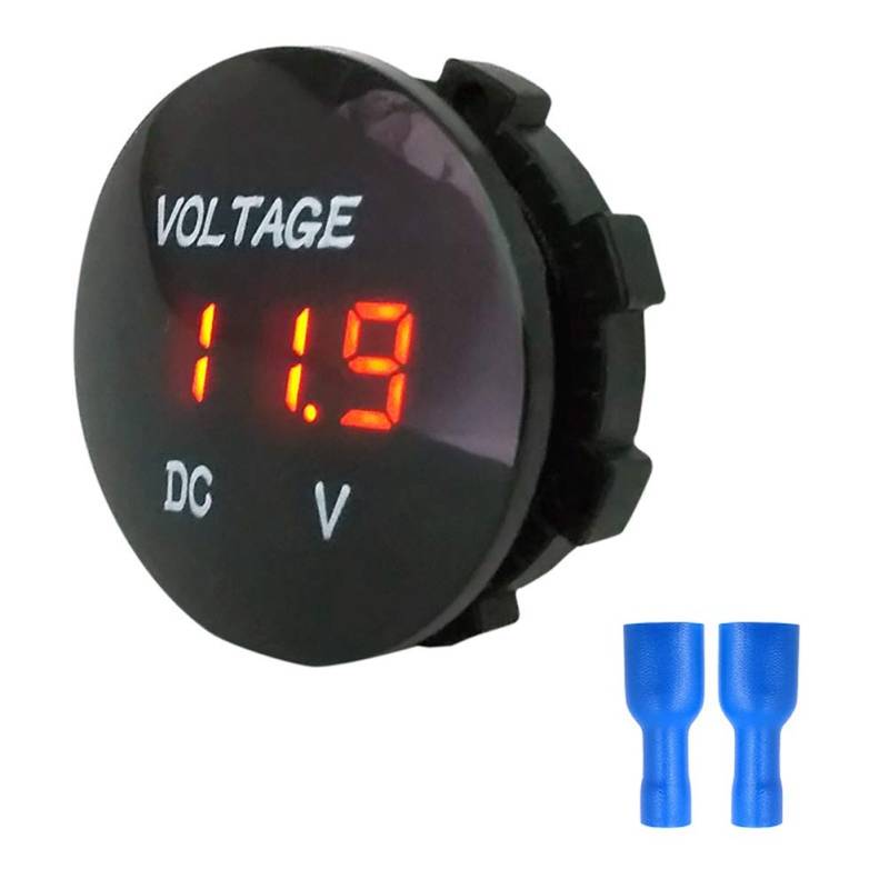 Auto Wasserdichtes Digitales Voltmeter, MoreChioce 5V-52V Digital Voltmeter Amperemeter Mini Voltmeter mit Digitaler LED Anzeige On-Board Voltmeter Detektor für Auto Motorrad LKW,Orange von MoreChioce