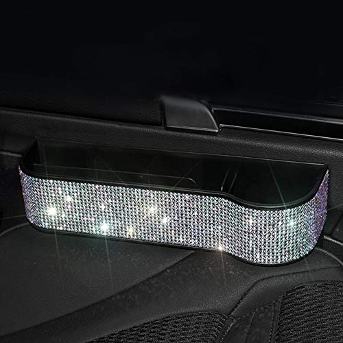 Autositz Aufbewahrungsbox,MoreChioce Bling Bling Glitzer Auto Seat Gap Organizer Multifunktionale Autositz Seiten Ablagefach Lücke Organizer Autositz Spalt Filler Aufbewahrungsbox,Weiß Kopilot von MoreChioce