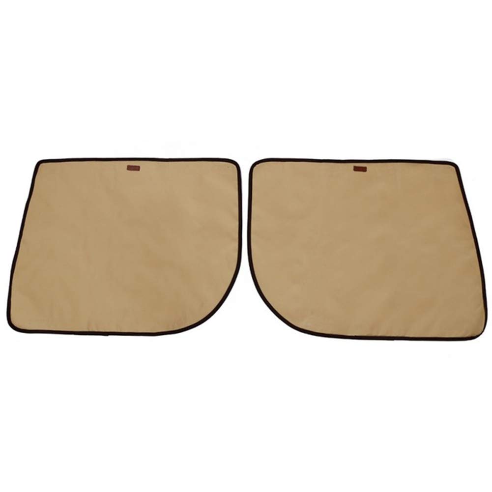 Autotür Hundeabdeckung,MoreChioce Haustier Autotür Schutzfolie Matte Wasserdichter Hundesitzbezüge Autotür Hundeabdeckung Rutschfeste Reisezubehör 66 x 54CM,Beige von MoreChioce