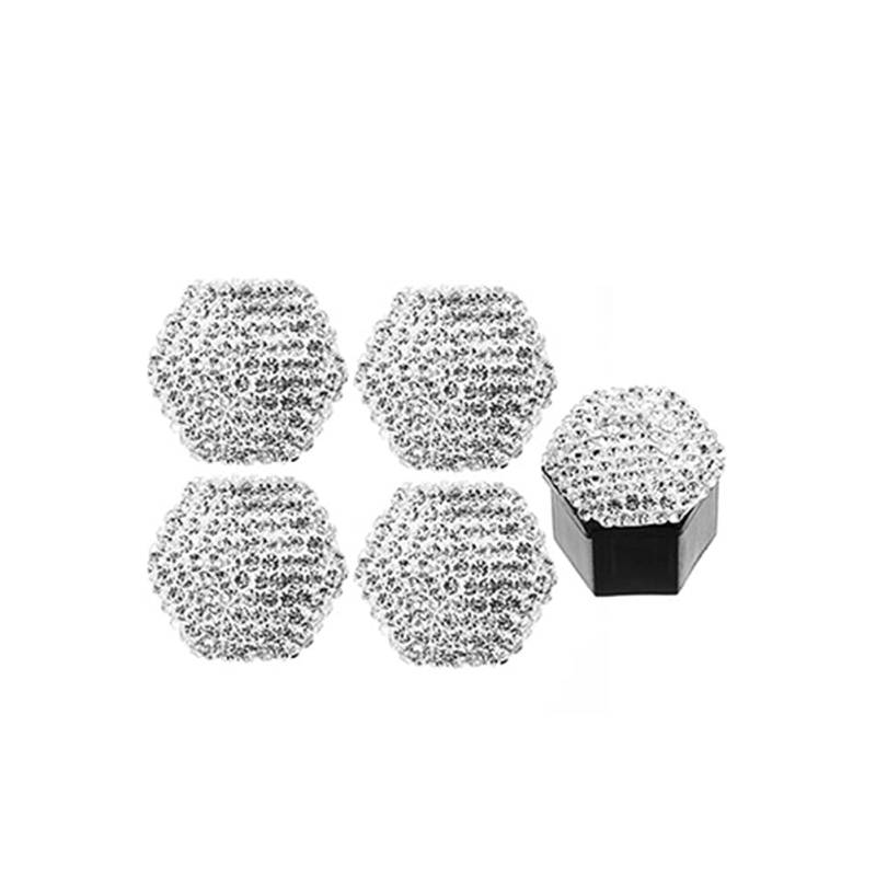 Bling Bling Radmutter Kappe,MehrChioce 20 Stück 21mm Radschrauben Kappe Luxurious Strass Radschraubenkappen Universal Radschraube Abdeckkappe Sechskantschutz für Radmuttern Mutter Cover,Weiß von MoreChioce