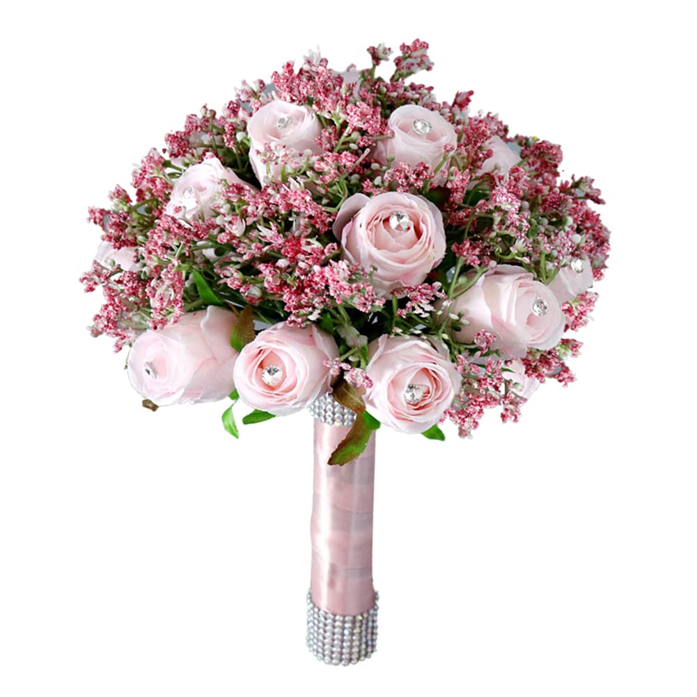 Braut Hochzeits Blumenstrauß, MoreChioce Brautstrauss and Handgelenk Rose Blumensträusse Braut Blumenstrauß Hochzeits Blumen Brautjungfern Blumenstrauß Brautjungfern Strass Künstliche Blumen,#1 von MoreChioce