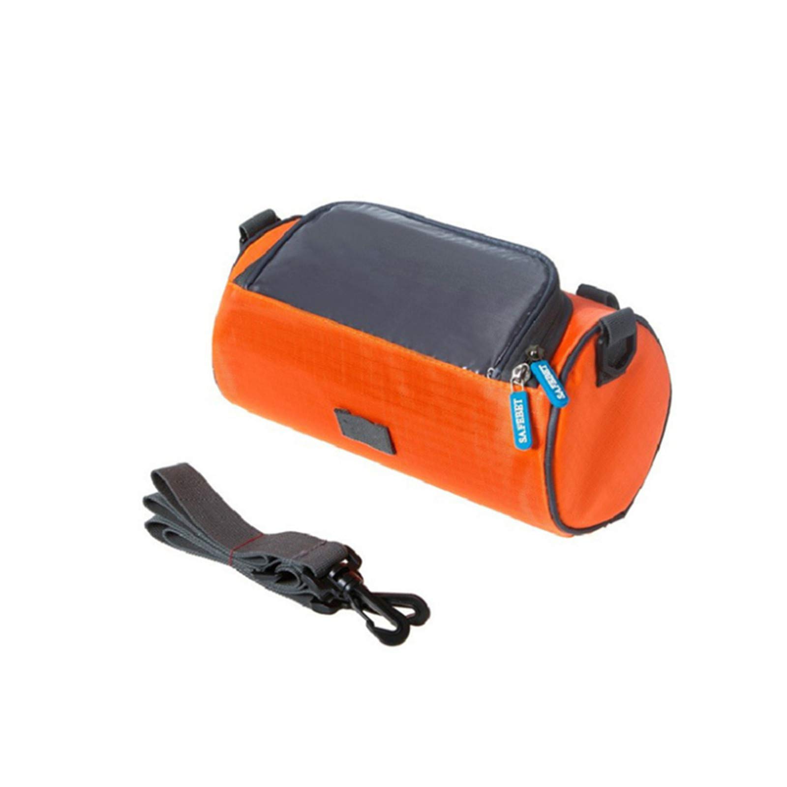 Fahrrad Lenkertasche Wasserdicht,MoreChioce Fahrrad Fronttasche Handy Rahmentasche Fahrradkorb Handytasche mit Transparent PVC Touchscreen und Abnehmbarem Schultergurt 25 * 12.5 * 12.5cm,Orange von MoreChioce