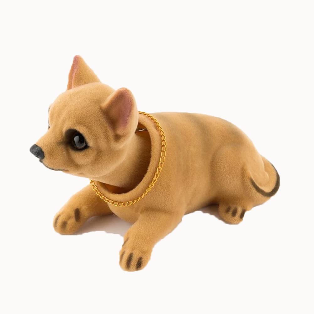 Hund Ornament, MoreChioce Nette Nicken Schütteln Kopf Hund Verzierungen Wackelkopf Hund Statuen Auto Dekorationen Auto Innendekoration für Auto Armaturenbrett Tabelle Dekor, Chihuahua von MoreChioce