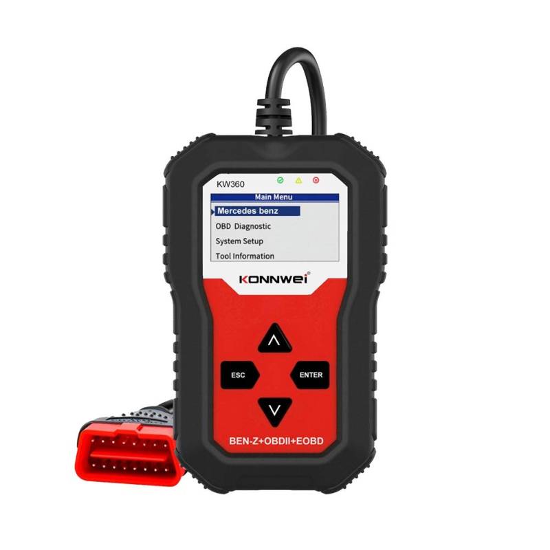 KW360 OBD2 Scanner,MoreChioce 12V Auto Diagnosegerät OBDII Fehlercode Codeleser Vollsystem Testmotor für Airbag/ABS/Bremssystem kompatibel mit WP1281 KWP2000 von MoreChioce