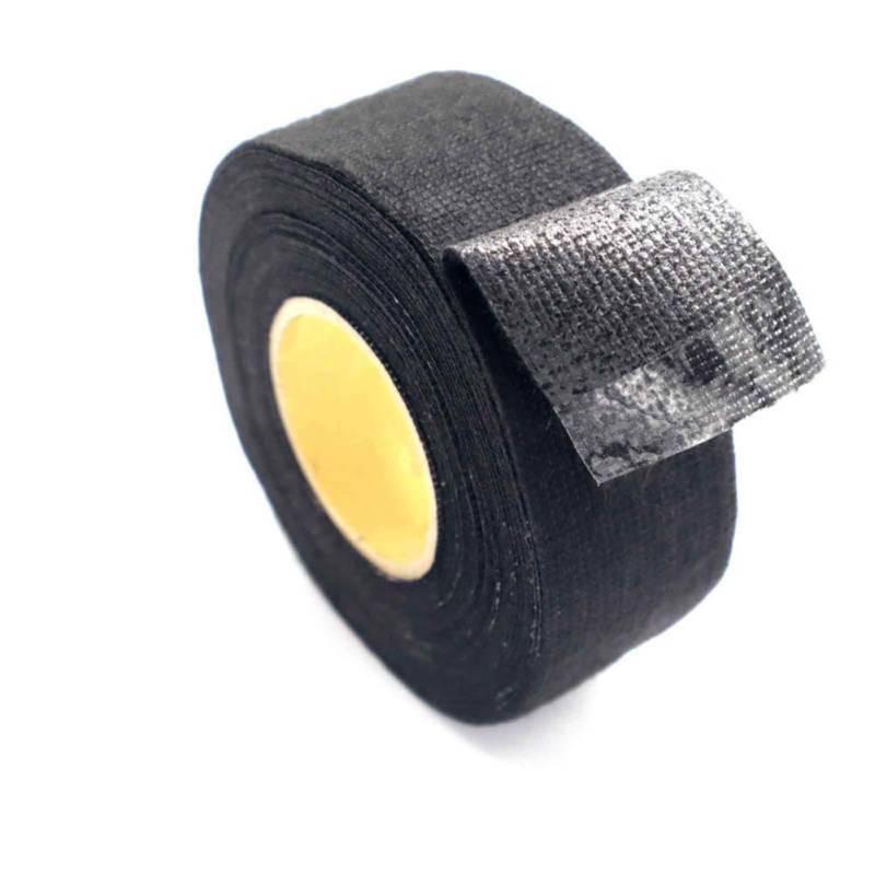 MoreChioce Kabelbaumband, Isolierband Wasserdicht Band Geräuschreduzierung Auto Kabelbaum Band Elektrische Isolierband Wärmebeständiges Klebeband Gewebeband für Auto Motorräder 25m x 3cm,Schwarz von MoreChioce