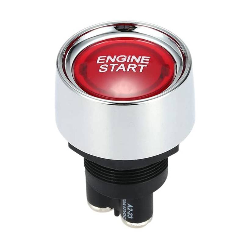 Motor Startknopf Schalter,MoreChioce Universal 12V-24V 50A Autostart Motorkopf Stater Push Start Zündschalter Motor Startknopf mit LED für die meisten Autos Fahrzeuge,Rot von MoreChioce