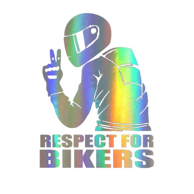 Respect Bikers Auto Aufkleber,MoreChioce Autoaufkleber Decals Wasserdicht Vinyl Lustige 3D Aufkleber Abziehbilder Reflektierender Motorrad Styling Aufkleber Auto Sticker Dekoration,Bunt von MoreChioce