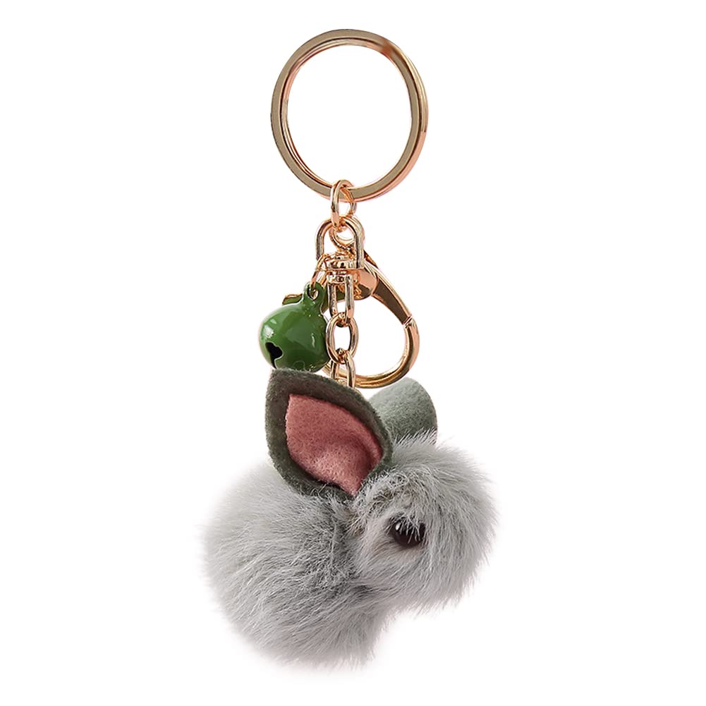 Schlüsselanhänger Plüsch, MoreChioce Niedlich Hase Bommel Schlüsselhalter Schlüsselbund Schlüsselring Keychain Handtasche Anhänger Charms Dekor Schlüsselkette Geschenke,Grün von MoreChioce