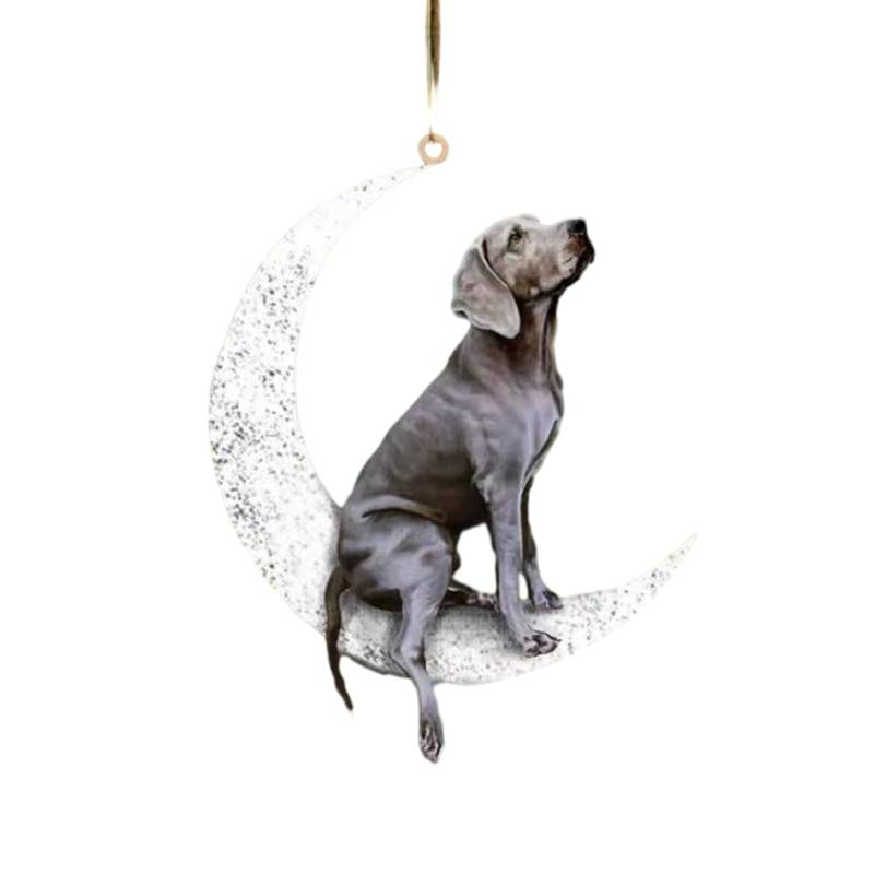 Schwingende Hund Auto Hängend Ornament, MoreChioce Kreativ Auto Rückspiegel Anhänger Niedliche Hund Mond Auto Rückspiegel Dekoration Autospiegel Innen Dekoration Auto Innenausstattung,#C von MoreChioce