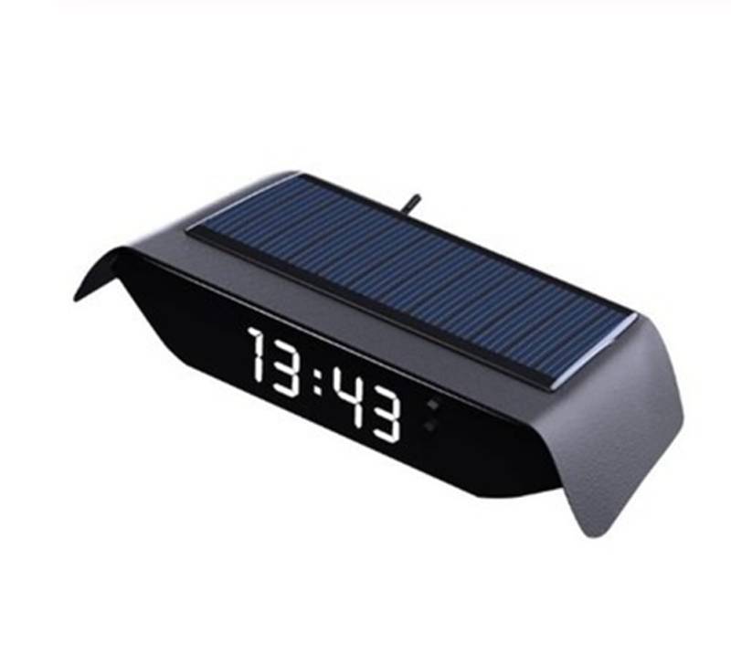 Solar Auto Uhr Thermometer,MoreChioce Multifunktional 3 in 1 Auto Armaturenbrett Autouhr Auto-Digitaluhr Temperaturanzeige Leuchtend Uhr Selbstklebend Date Temperatur Display,Weiß von MoreChioce