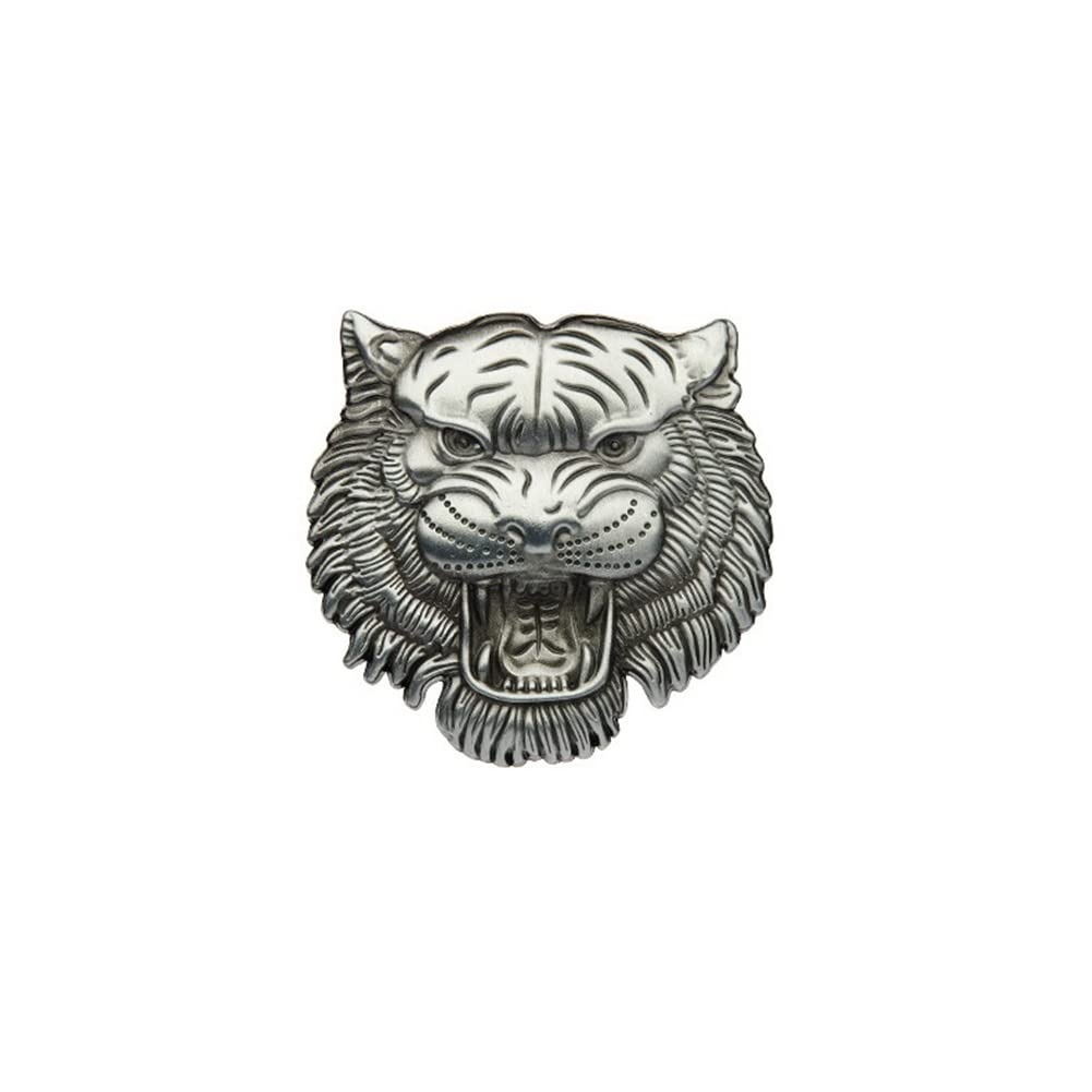 Tierkopf Metall Aufkleber, MoreChioce Wasserdichte 3D Tigerkopf Emblem Auto Abzeichen Autofenster Tieraufkleber Lustig 3D Tiger Styling Logo Aufkleber für Auto Lastwagen Motorräder,Matt Silber von MoreChioce