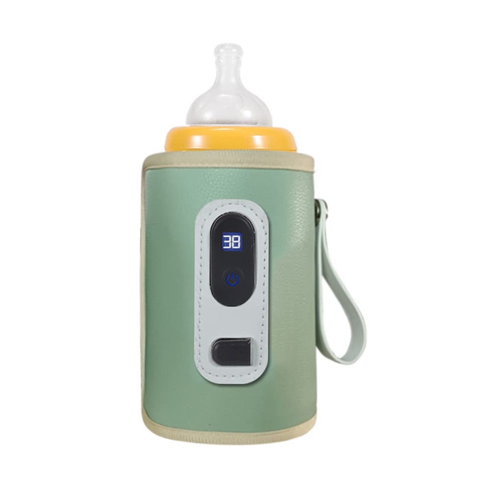 Tragbar Baby Flaschenwärmer, MoreChioce USB Babyflaschenwärmer Tasche Einstellbare Temperatur Reiseflaschenwärmer Tragbarer Milchflaschenwärmer Heizungswärmer Thermostat Wärmer Tasche,Grün von MoreChioce