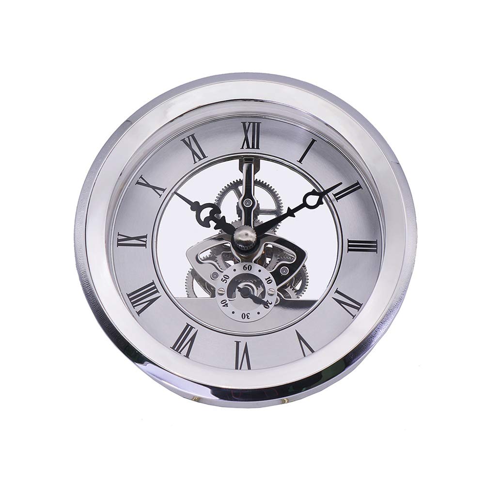 Transparent Skeleton Uhr,MoreChioce 4-1/16 Zoll (103 mm) Einbau-Uhr Römische Ziffer Uhrwerk Quartz Uhrwerk DIY Uhrwerk Zubehör von MoreChioce