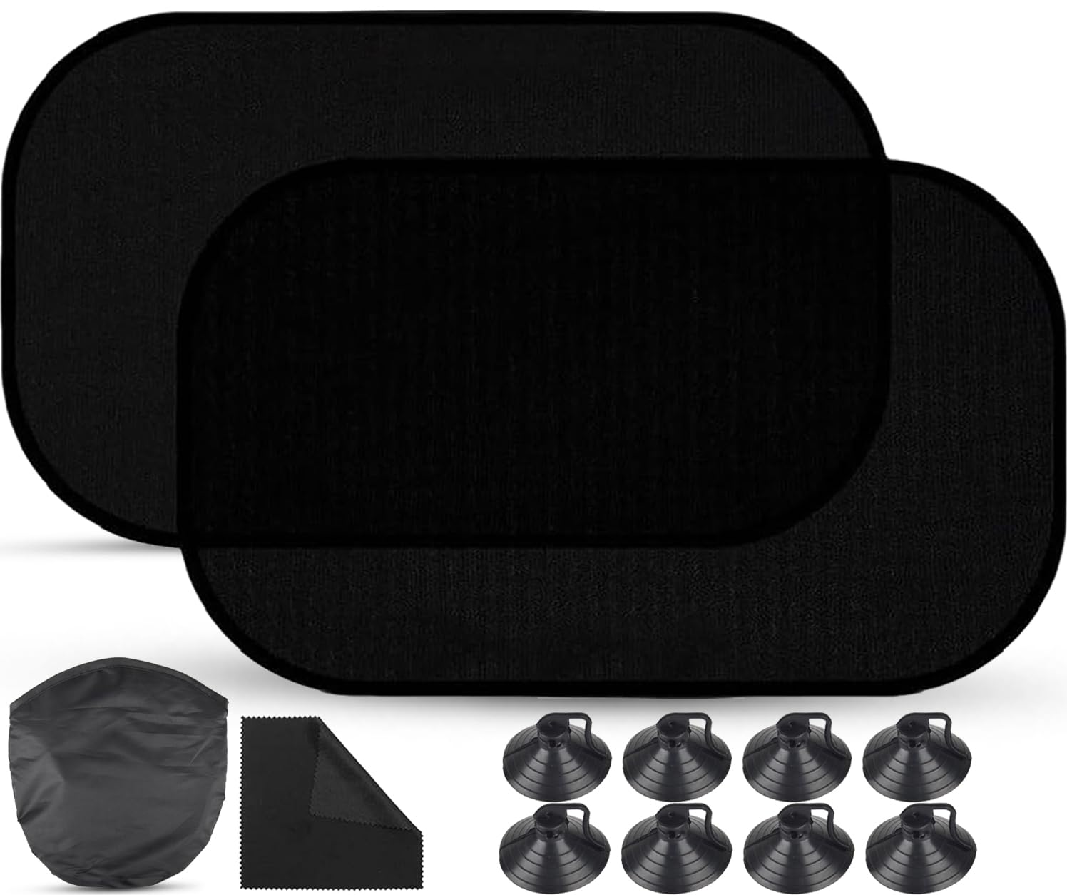 Moseem Sonnenschutz Auto Baby Kinder mit UV Schutz, 2er Set Autofenster Sonnenschutz Kinder Sonnenschutz Auto Seitenscheibe mit 8 Saugnapf für Baby Kinder, Schwarz, 50 x 30 cm von Moseem