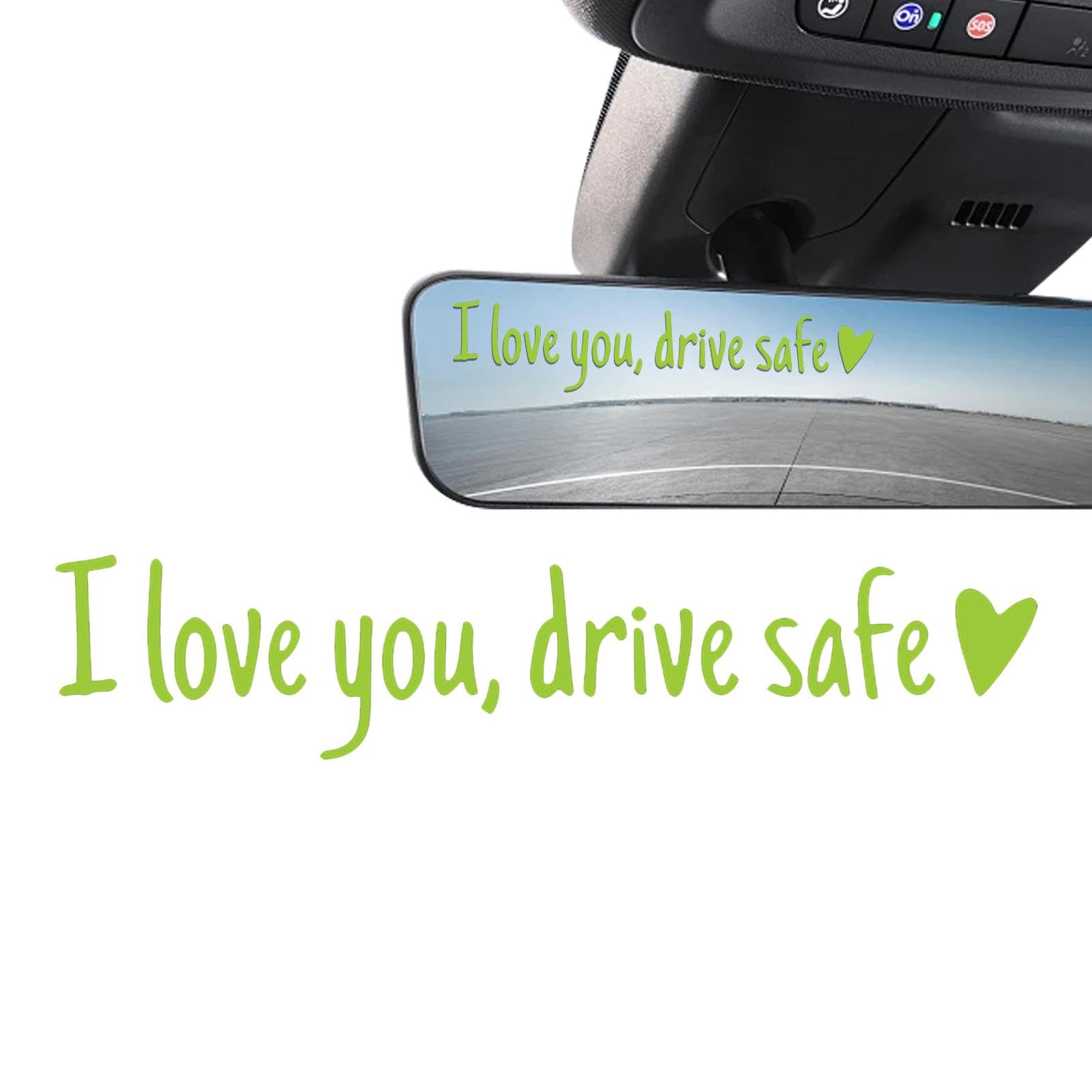 Moslate Aufkleber für die Rückansicht, „I Love You“-Aufkleber für die Rückansicht | Lustiger „I Love You Drive Safe“-Buchstabenaufkleber für die Heckscheibe - Wasserdichter Miniatur-Autoaufkleber, von Moslate