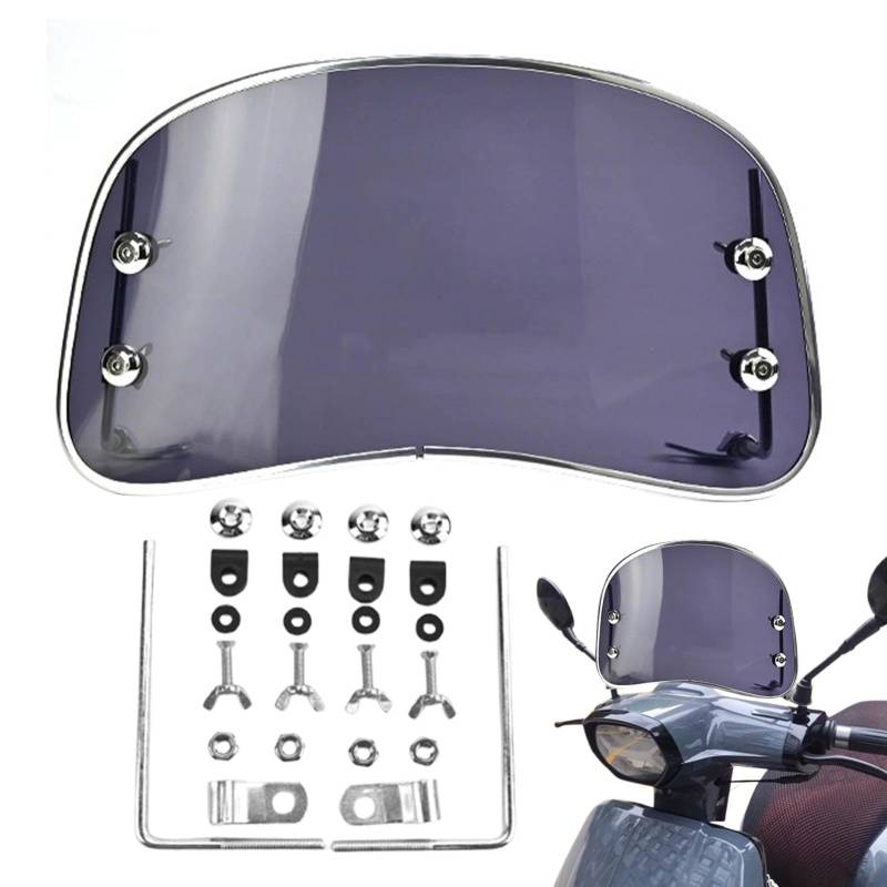 Moslate Motorrad-Windabweiser, klare Motorrad-Windschutzscheibe,Verstellbare Motorrad-Windschutzscheibe, transparent - 15,35 x 8,66 Zoll Winterverkleidungs-Windschutz reduziert die Windgeschwindigkeit von Moslate