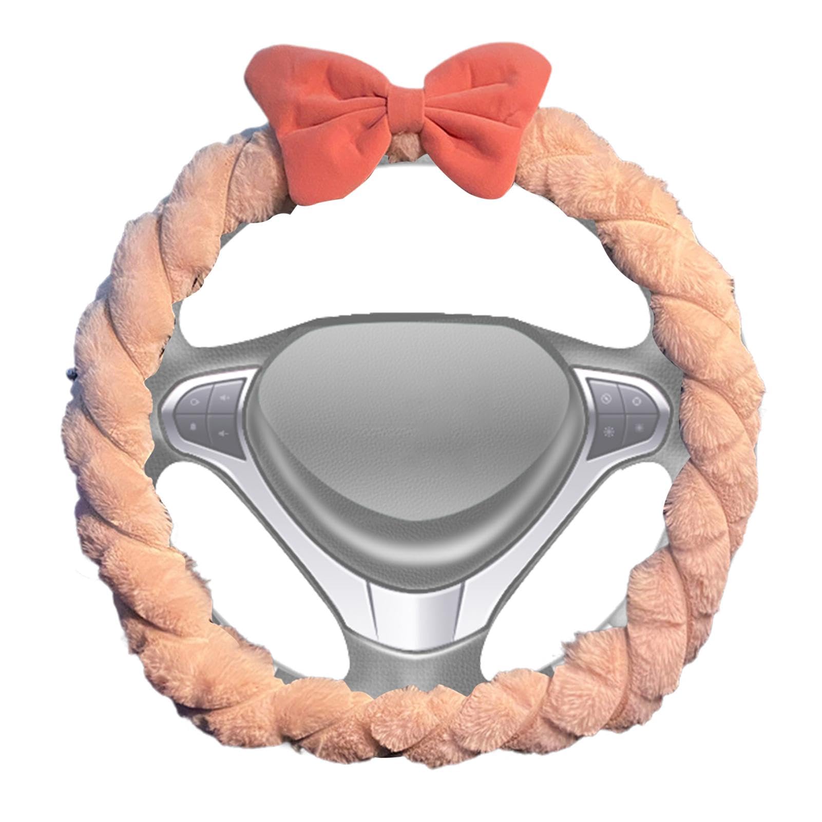 Moslate Rutschfester Lenkradschutz, Lenkradwickel,Autolenkradzubehör - Weiche, winterwarme Auto-Radabdeckung, Innenzubehör für Autos, SUVs, LKWs von Moslate