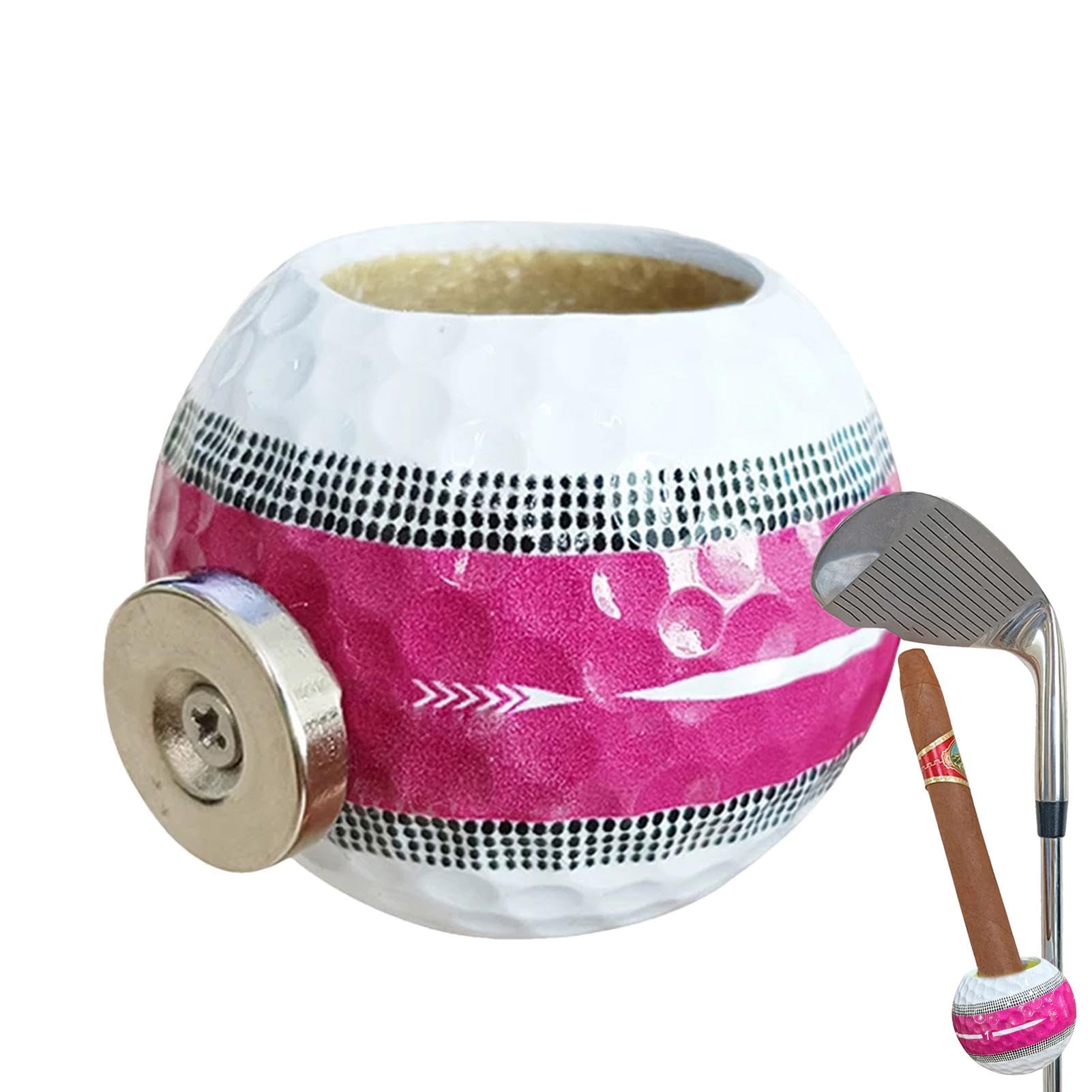 Moslate Zigarettenhalter Golfball,Golfball Zigarettenhalter magnetisch - Zigarettenhalter - Tragbarer Zigarettenständer, magnetischer Golfwagen-Zigarettenhalter, Zigarettenetuihalter für Golfwagen von Moslate