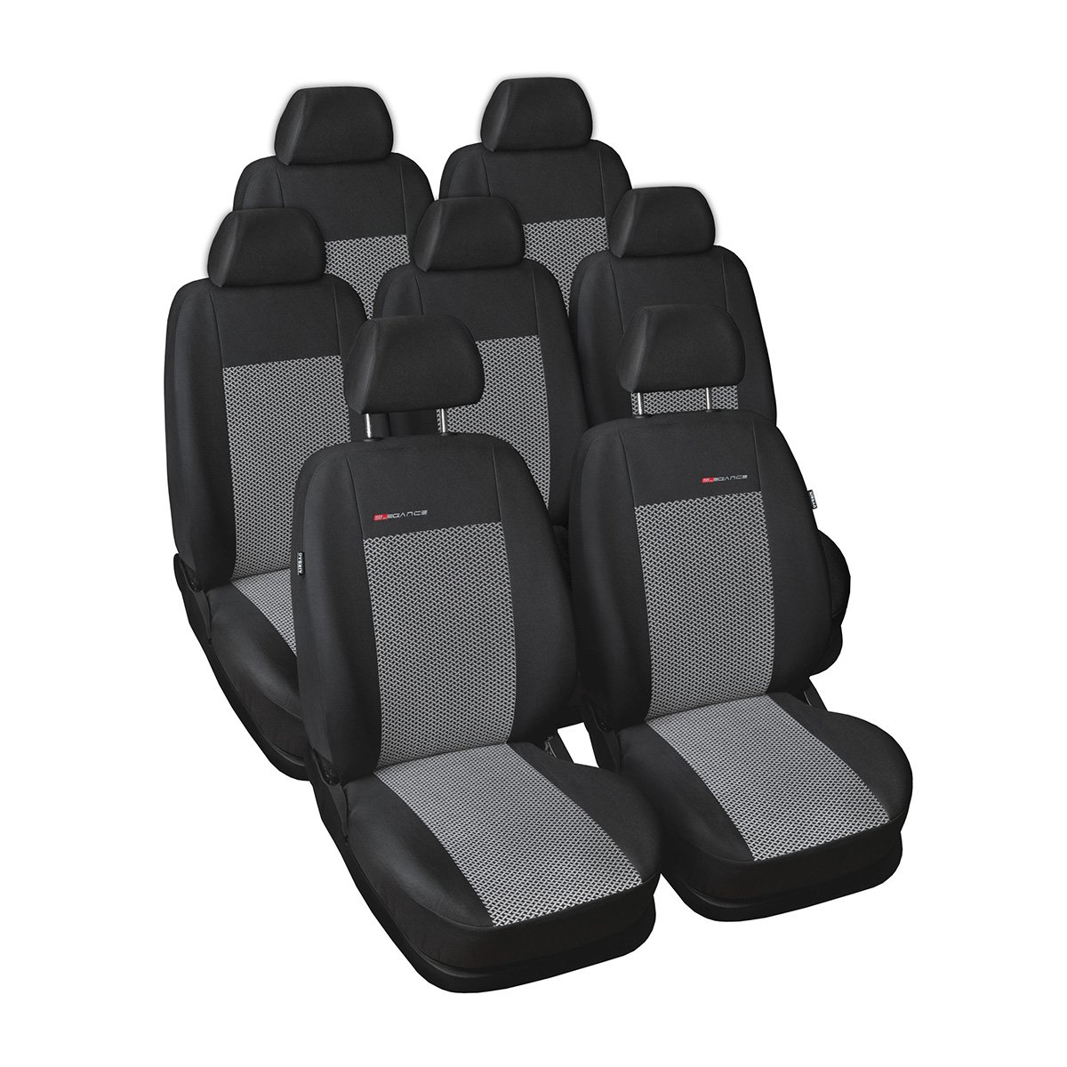 Mossa - Maßgeschneiderte Sitzbezüge Auto kompatibel mit Seat Alhambra II Van (2010-2020) - ohne Kindersitze in den hinteren Sitzen - Autositzbezüge Schonbezüge für Autositze - E2 von Mossa