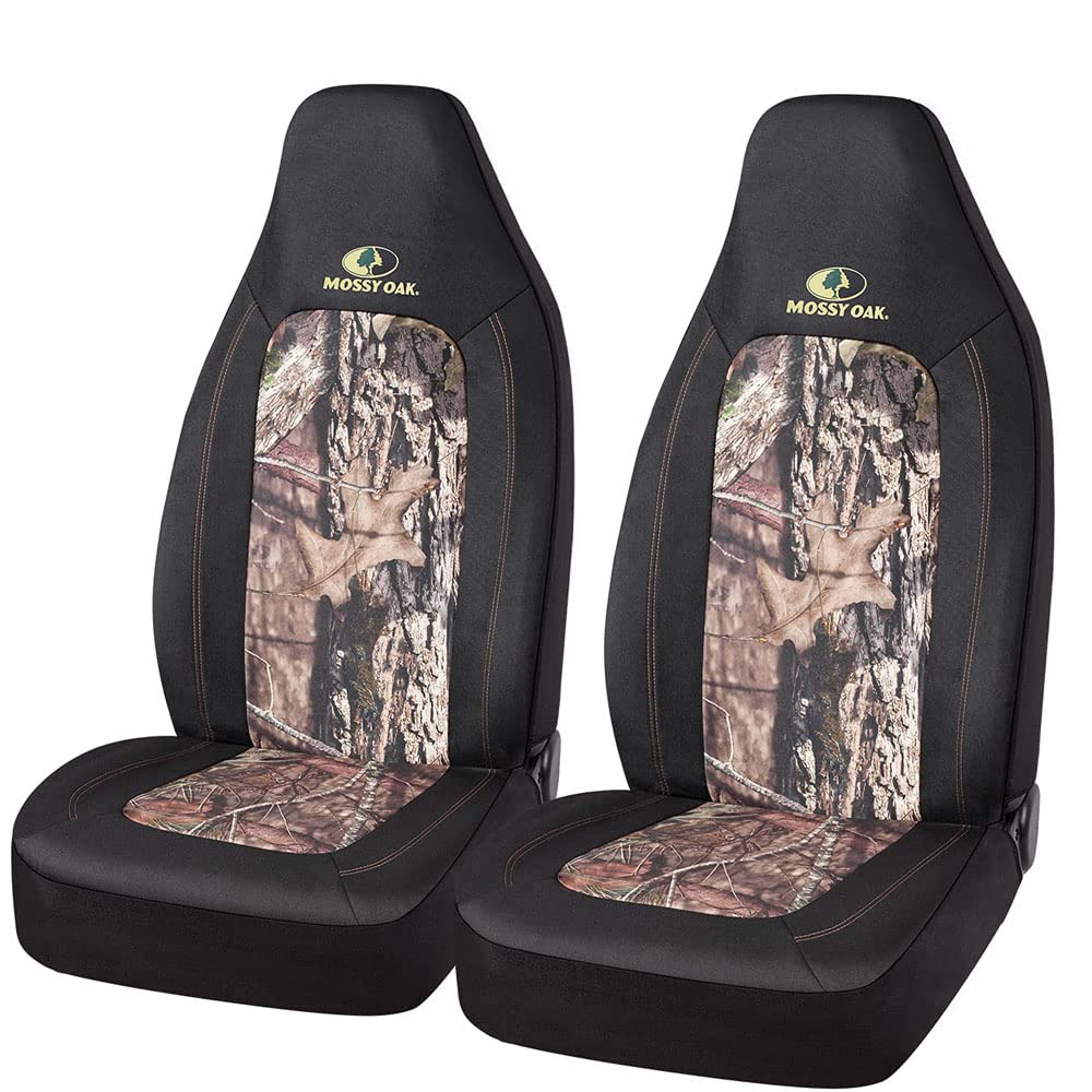 Mossy Oak Camo Sitzbezüge mit hoher Rückenlehne, hergestellt aus Ripstop-Oxford-Gewebe, Airbag-kompatibel, universelle Passform für die meisten Schalensitze – offizielles Lizenzprodukt von Mossy Oak