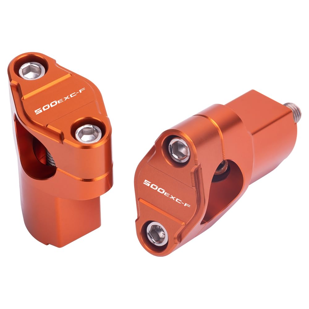 MotHeart 52mm Motorrad Lenkererhöhung für 500 EXC-F 15-24 CNC-gefräste 28mm Lenkerklemmen Motorrad Lenkerhalterung Kit Billet Aluminium Lenkererhöhung zubehör (Orange) von MotHeart