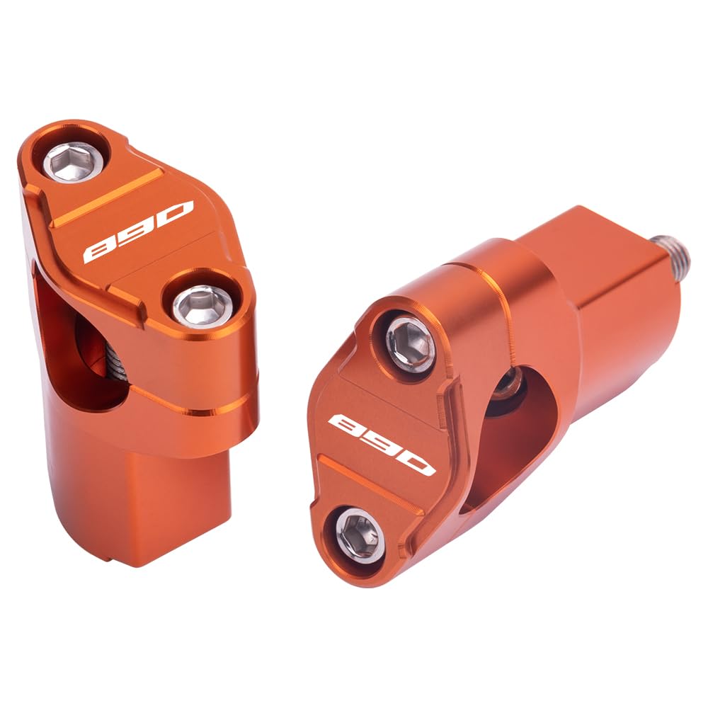 MotHeart 52mm Motorrad Lenkererhöhung für 890 SMT 23-24 CNC-gefräste 28mm Lenkerklemmen Motorrad Lenkerhalterung Kit Billet Aluminium Lenkererhöhung Zubehör (Orange) von MotHeart