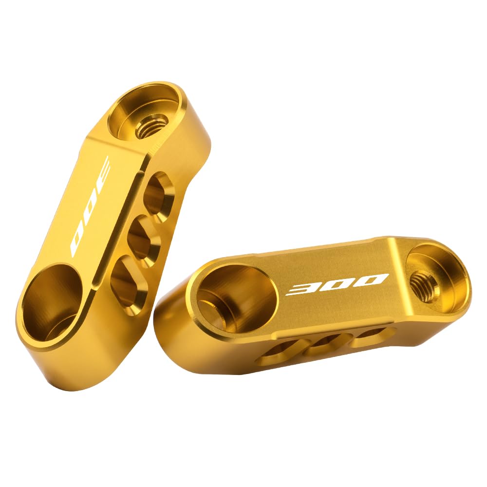 MotHeart Motorrad Spiegelverlängerung Halterungen für CRF 300L 2021-2024 CNC-Aluminium einstellbare Spiegeladapter für erweiterte Sicht (Siehe unten) Zubehör (Gold) von MotHeart