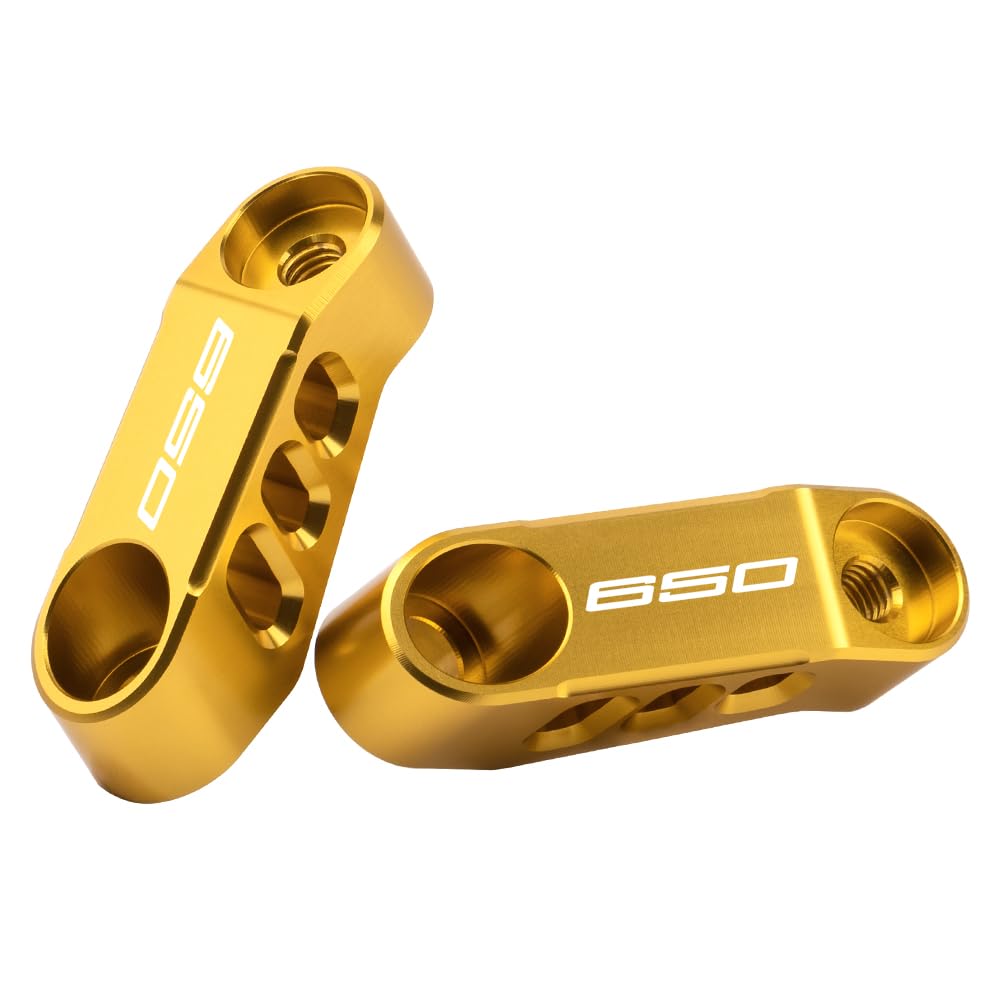 MotHeart Motorrad Spiegelverlängerung Halterungen für KLR 650 1987-2024 CNC-Aluminium einstellbare Spiegeladapter für erweiterte Sicht (Siehe unten) Zubehör (Gold) von MotHeart