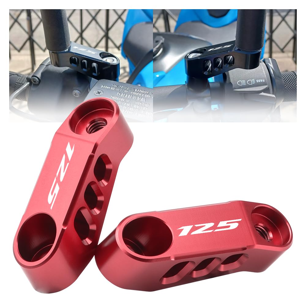 MotHeart Motorrad Spiegelverlängerung Halterungen für PCX 125 2010-2024 CNC-Aluminium einstellbare Spiegeladapter für erweiterte Sicht (Siehe unten) Zubehör (Rot) von MotHeart