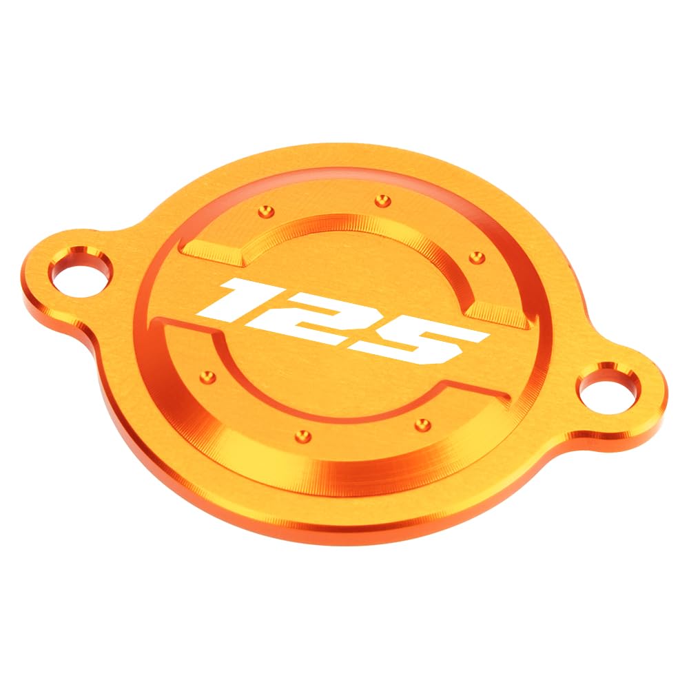 MotHeart Ölfilter-Abdeckung für Motorradmotoren für RC 125 2017-2023 Ölfilter Schutzschild Aluminium rc 125 Zubehör (Orange) von MotHeart