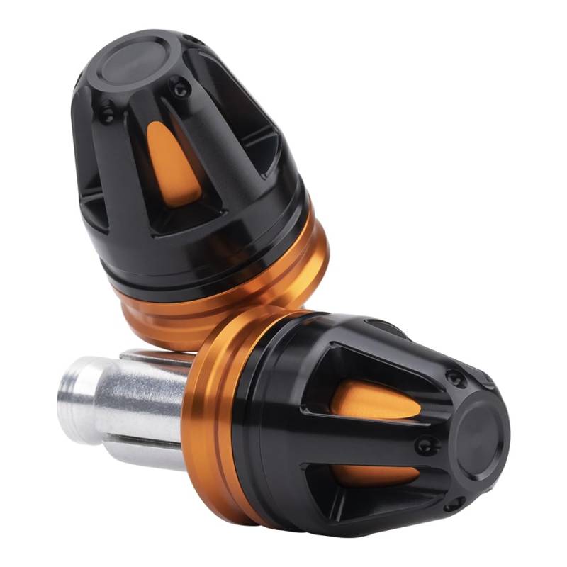 MotHeartCNC Universelle Lenkerendenstopfen für Motorräder Zubehör Lenkerendkappen für Motorräder 17 mm Durchmesser, Standard 7/8 Zoll 22 mm vibrationshemmend (Siehe unten) (Orange) von MotHeartCNC