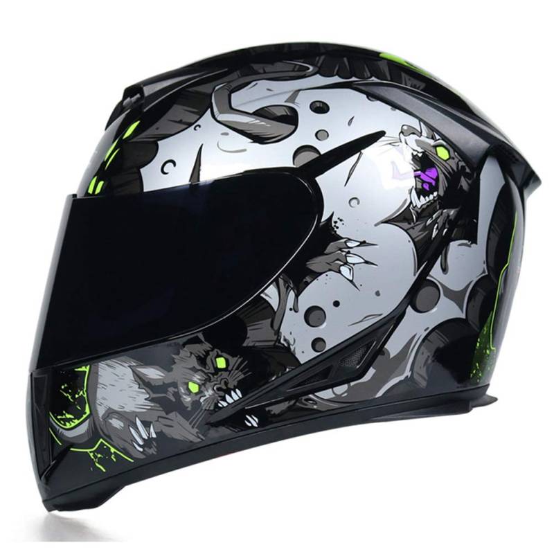 Integralhelm Motorrad mit Doppelscheibe Stilvoller Rennhelm mit Schnellverschluss Casco Moto Motorradhelme Herren / Damen Integralhelm von Motesen