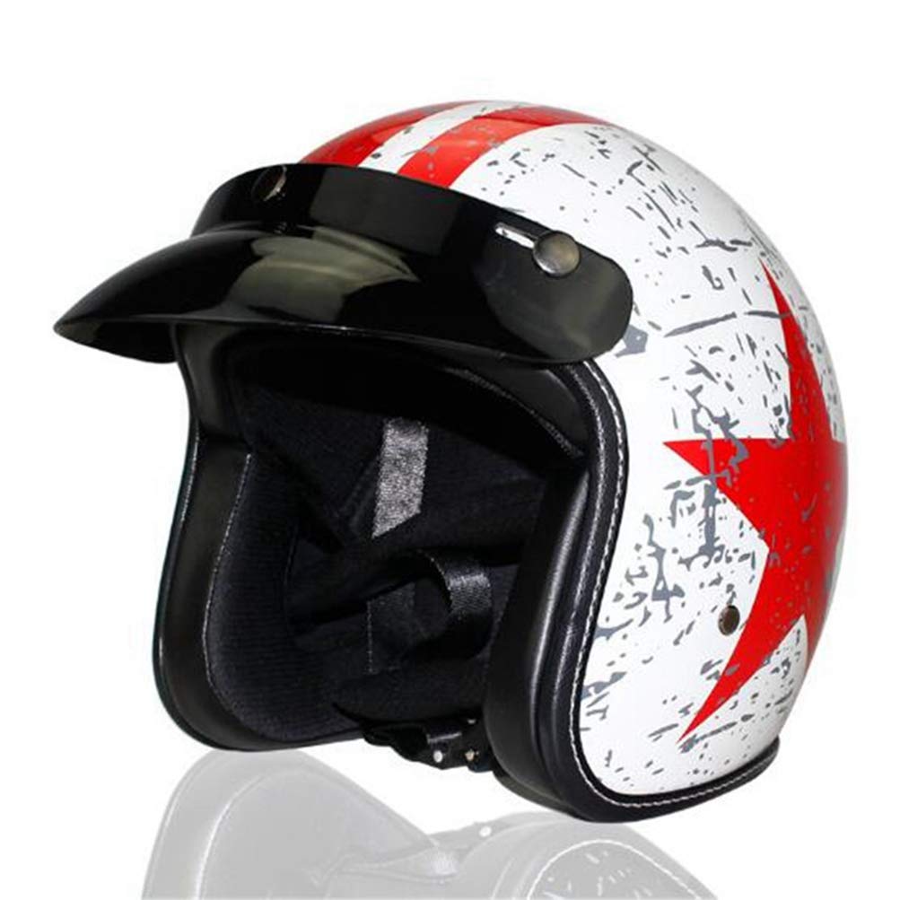 Männer Frauen Vintage Motorrad Jethelme Helm Classic Retro Jethelme DOT zertifiziert für Motorrad Cruiser von Motesen