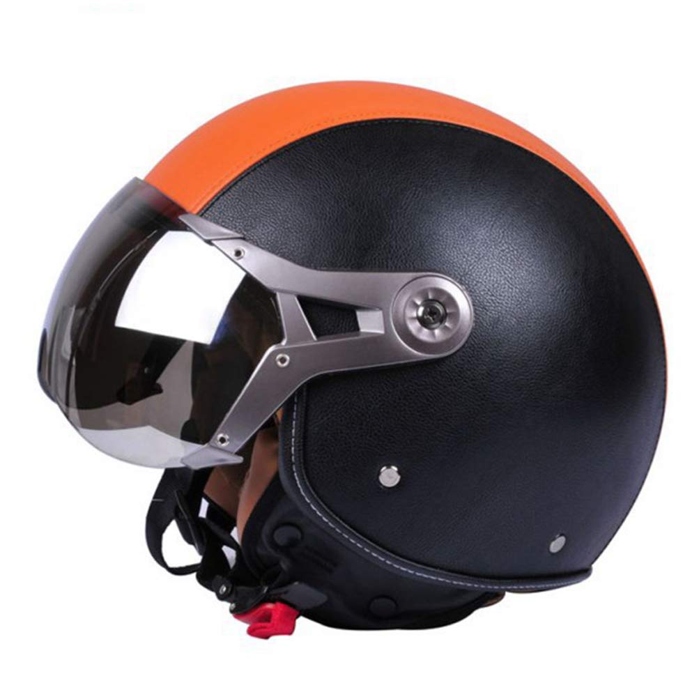 Motorrad Jethelme Motorradhelm Half Face ABS Motorradhelm Elektro-Schutzhelm Moto Casque für Damen/Herren Casco Moto von Motesen