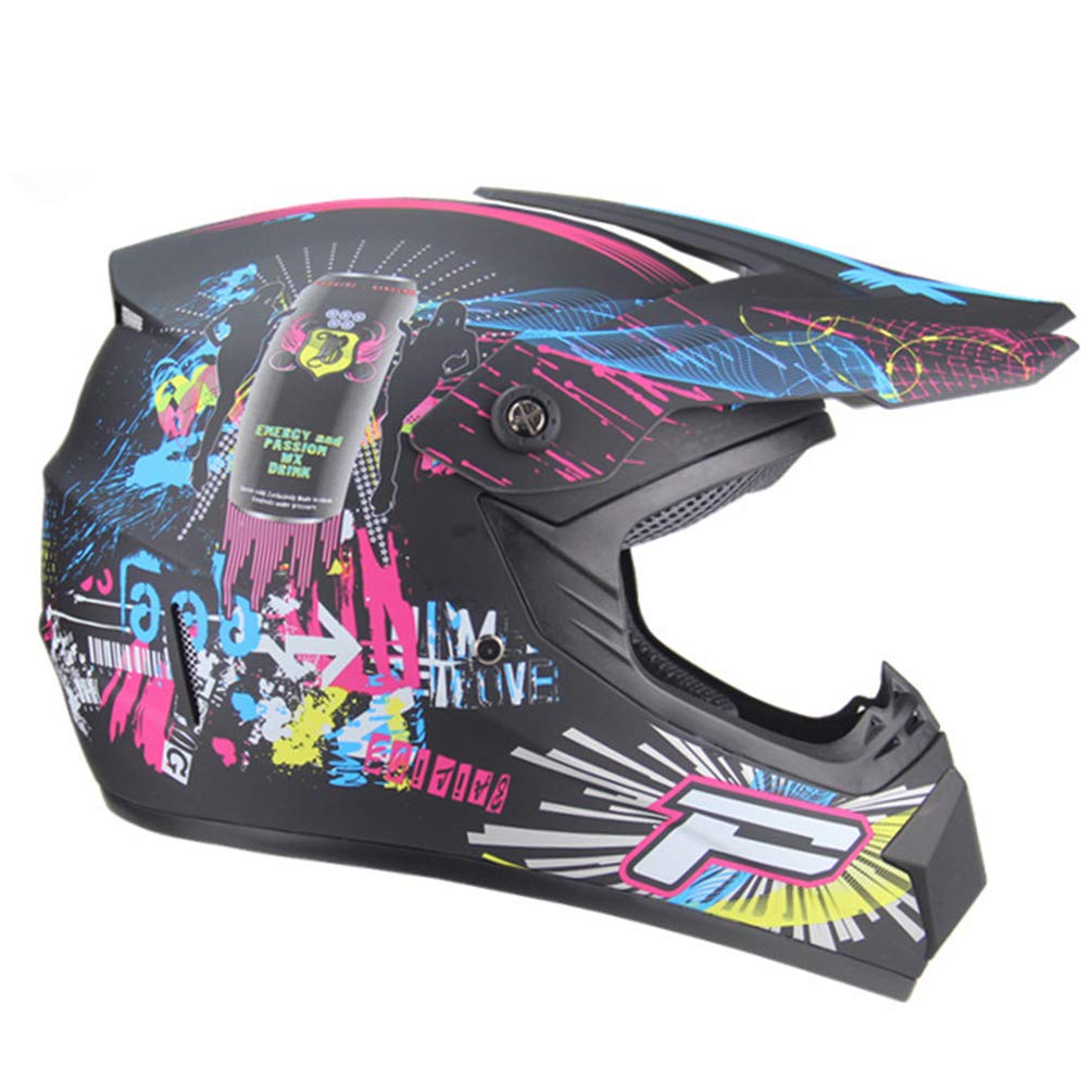 Motorradhelme Motocross Helm Regenbogen MTB Helm Integral Bike Helm Helme für Herren Full Face DOT von Motesen