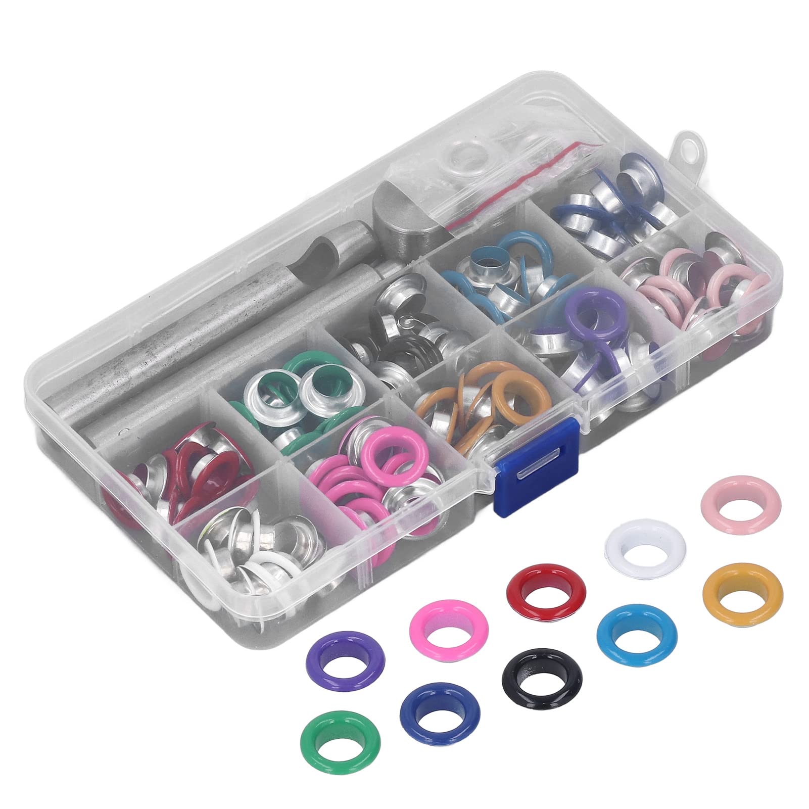 Ösen-Werkzeug-Set, langlebiges Metall, 10 mm, bunte, satte Farben, Leder-Ösen-Set mit Lochbox für Schuhe von Mothinessto